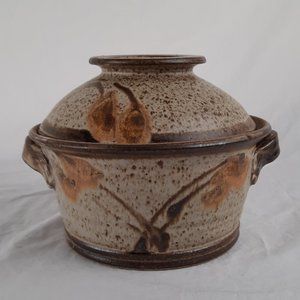 RARE Signed Pottery Casserole Dish and Bowl Set